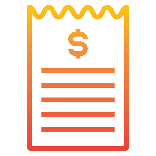 Bill document school material business and finance icon