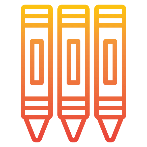 Crayon school art and design paint icon Crayon school art and design paint icon