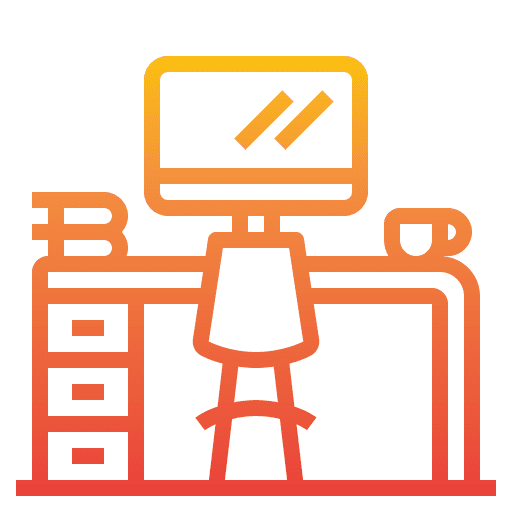 Desk office tools furniture office material icon