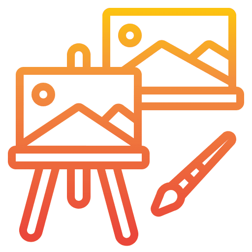 Painting school material school paint icon