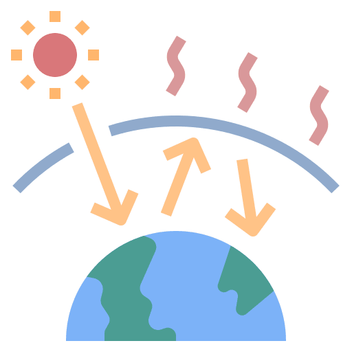 Climate change earth global warming greenhouse effect icon