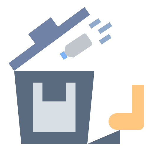 Waste bin waste recycle icon