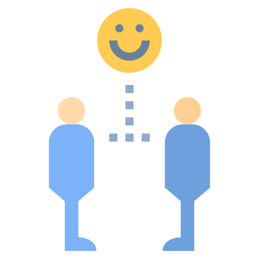 Friendly happy social kind icon Friendly happy social kind icon