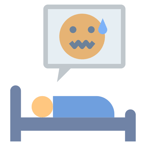 Sleepless insomnia scared nightmare icon