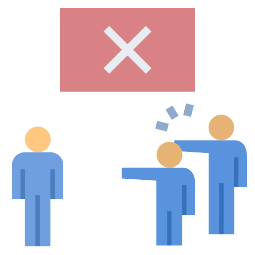 Stop bullying discrimination blame prejudice icon