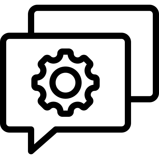 Conversation consulting cogwheel it support icon