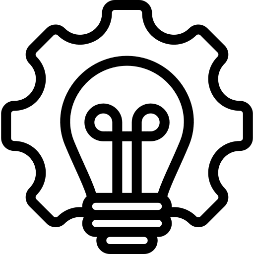 Project management lightbulb idea innovation icon