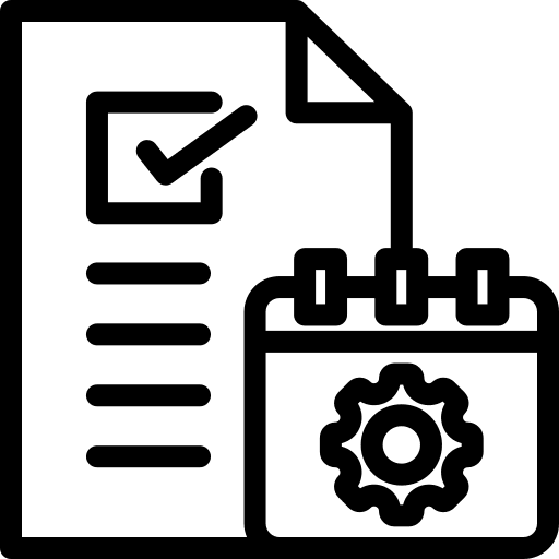 Time management checklist time and date report icon Time management checklist time and date report icon
