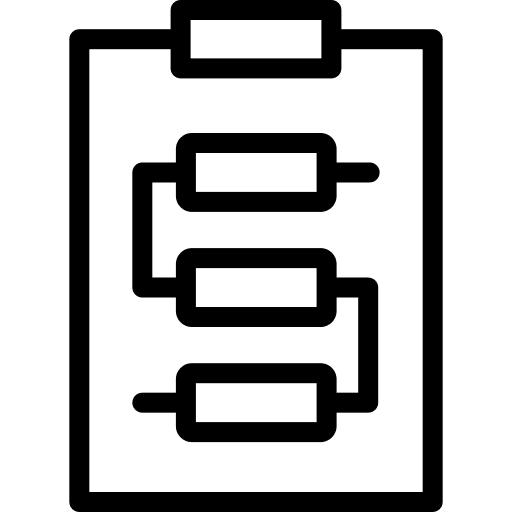Planning process flow flux icon Planning process flow flux icon