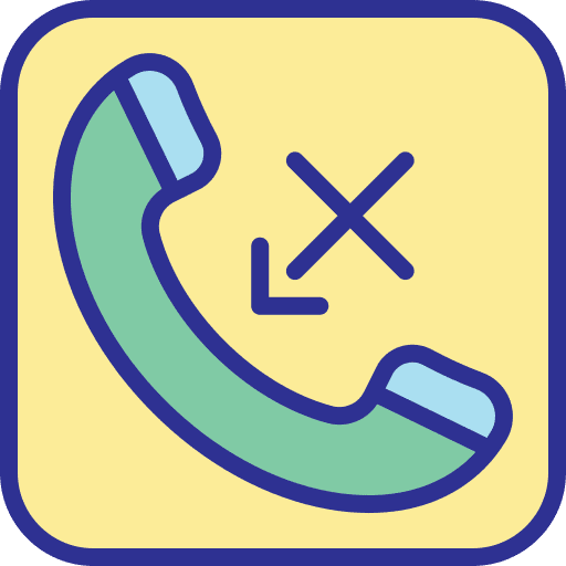 Missed call telephone call conversation block icon Missed call telephone call conversation block icon