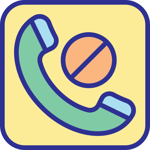 Blocked user interface reject missed call icon Blocked user interface reject missed call icon
