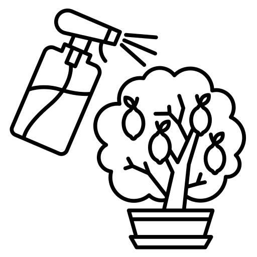 Watering plants flower care lemon tree icon Watering plants flower care lemon tree icon