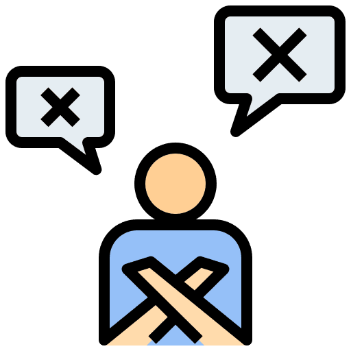 Protect negative opinion disagree icon