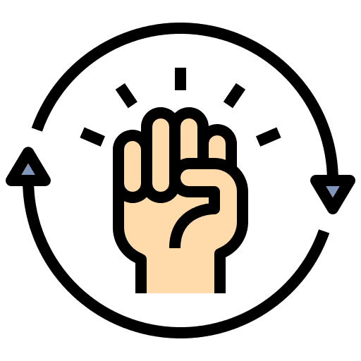 Revolution hands and gestures fight power icon Revolution hands and gestures fight power icon