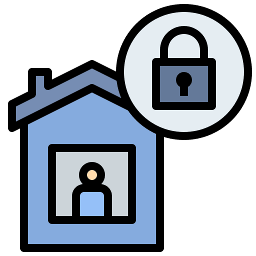 Lockdown home protect security icon Lockdown home protect security icon