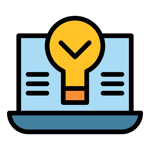 Idea laptop debugging digital marketing icon