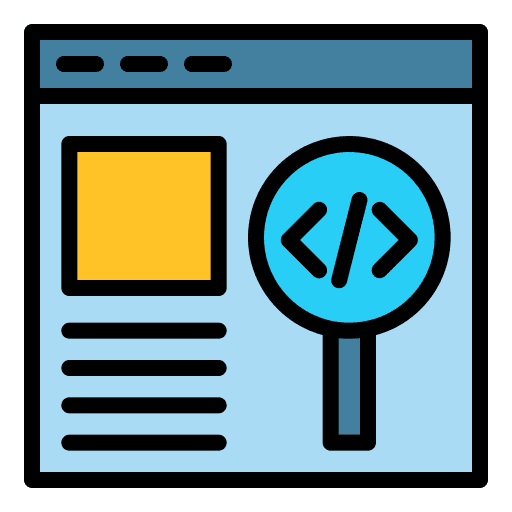 Search seo and web developer coding icon