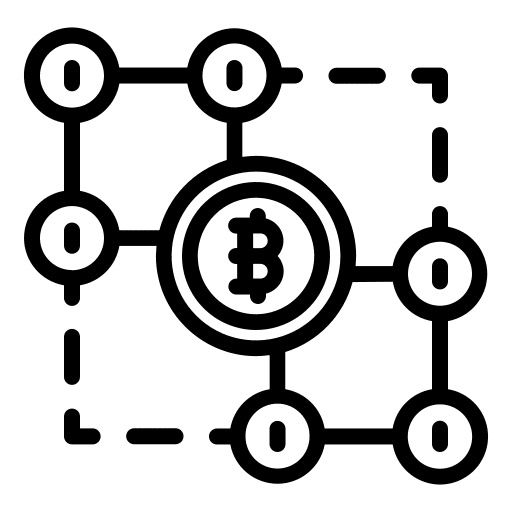 Blockchain bitcoin digital currency cryptocurrency icon