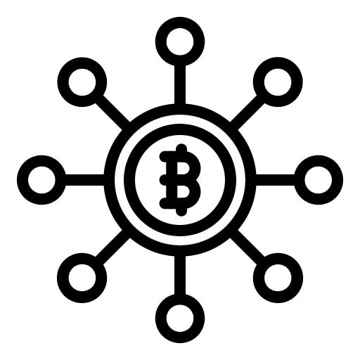 Blockchain digital money cryptocurrency business and finance icon