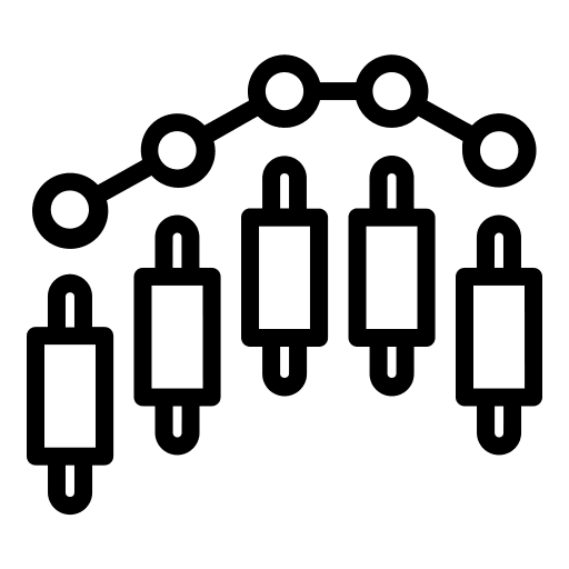 Candle candle statistics bitcoin icon
