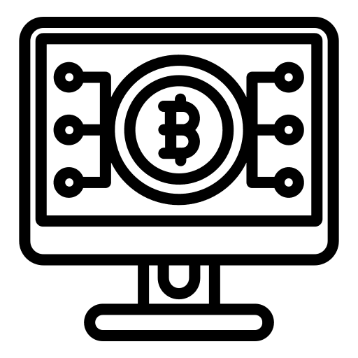 Computer digital currency business and finance online payment icon