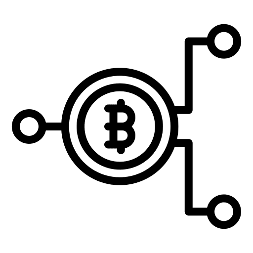 Double spending economy bitcoin coin icon