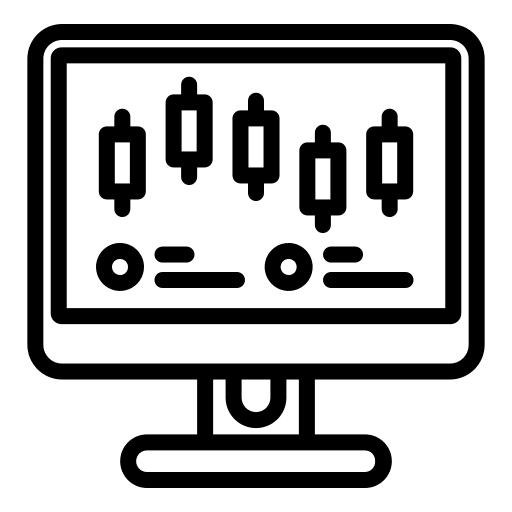 Graph screen business and finance bar graph icon