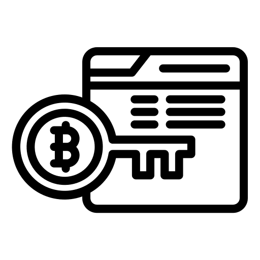 Key blockchain security bitcoin icon