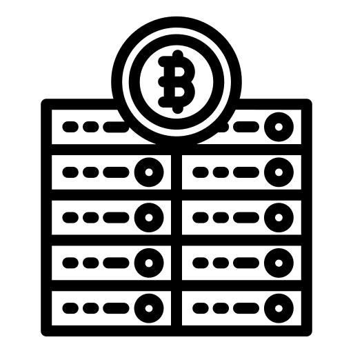 Server coin bitcoin currency icon
