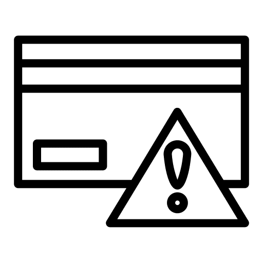 Atm card error business and finance debit card icon