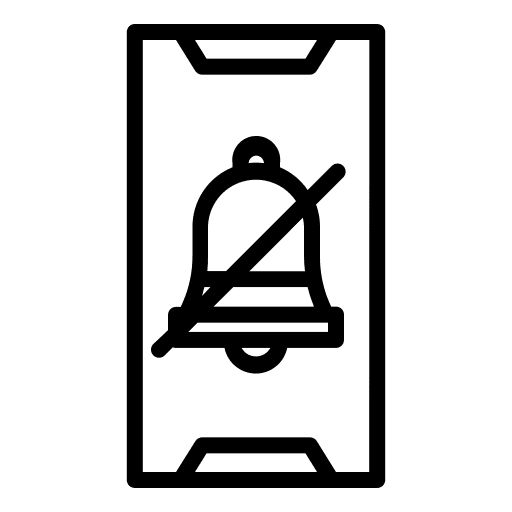 Do not disturb off mobile phone communications icon