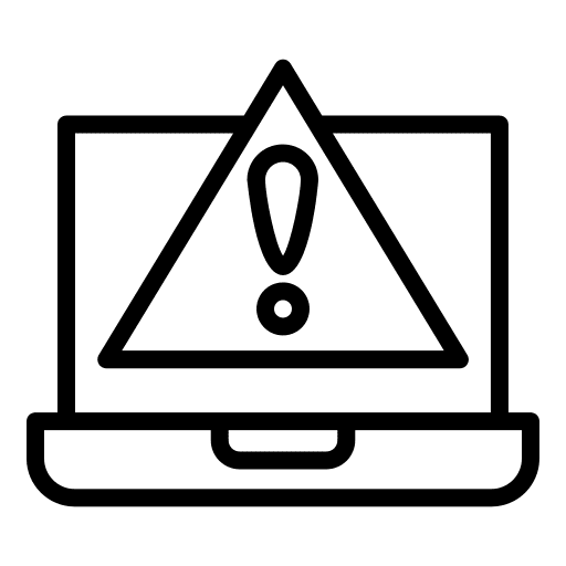 Error warning attention virus icon