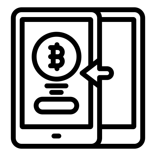 Transaction business and finance smartphone cryptocurrency icon