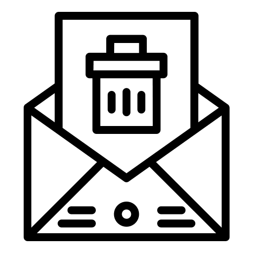Email envelope trash communications icon