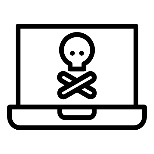 Hacking computer skull hacker icon