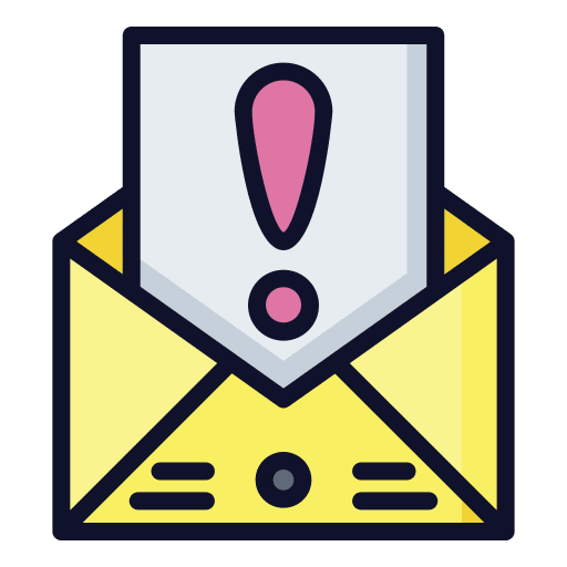 Warning email important exclamation mark icon