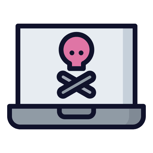 Hacking hacker skull laptop icon Hacking hacker skull laptop icon