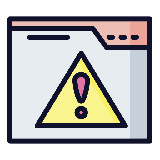 Warning sign notice browser seo and web icon