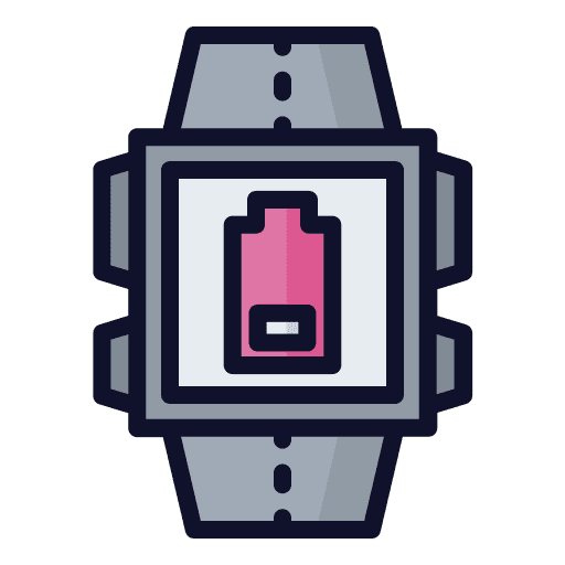 Low battery wristwatch notification smartwatch icon Low battery wristwatch notification smartwatch icon