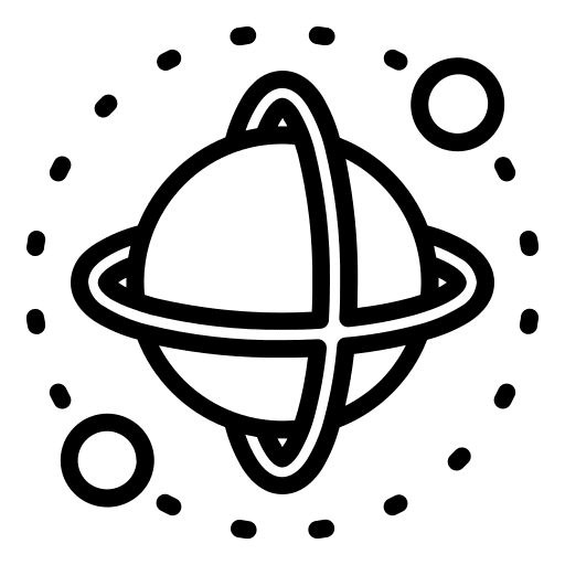 Saturn galaxy solar system planet icon