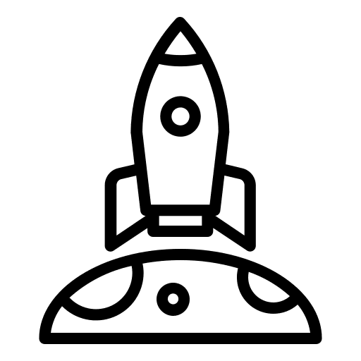 Landing shuttle planet universe icon