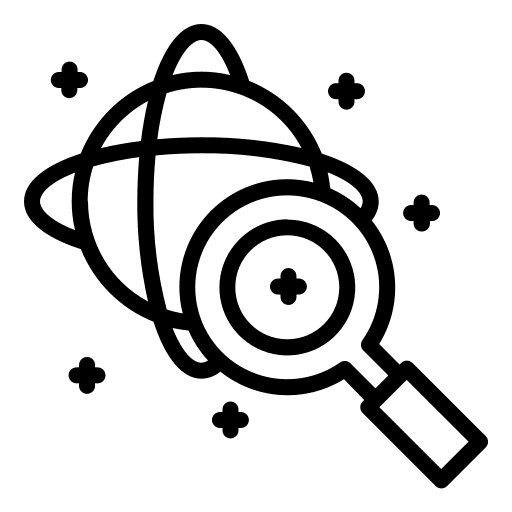 Research astronomy scientist planet icon