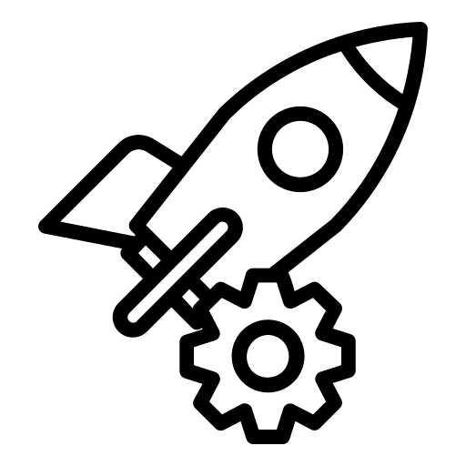 Rocket technology automaton machine icon