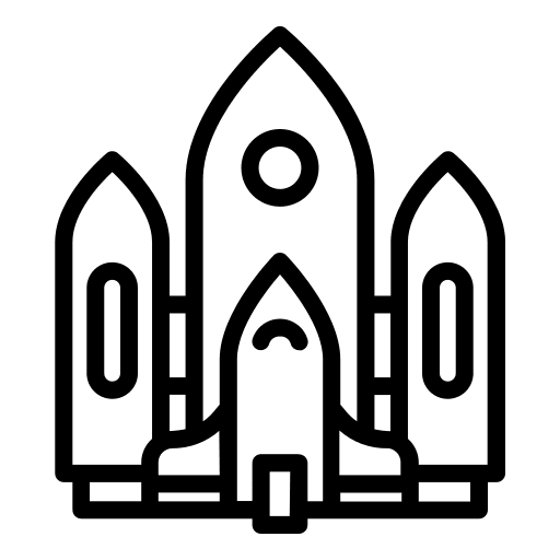 Space shuttle space ship transportation rocket ship icon