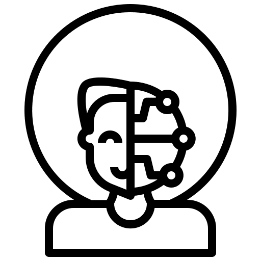 Artificial intelligence electronics brain connection icon