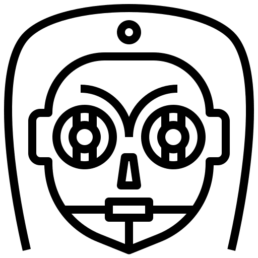 Droid futuristic technology user icon