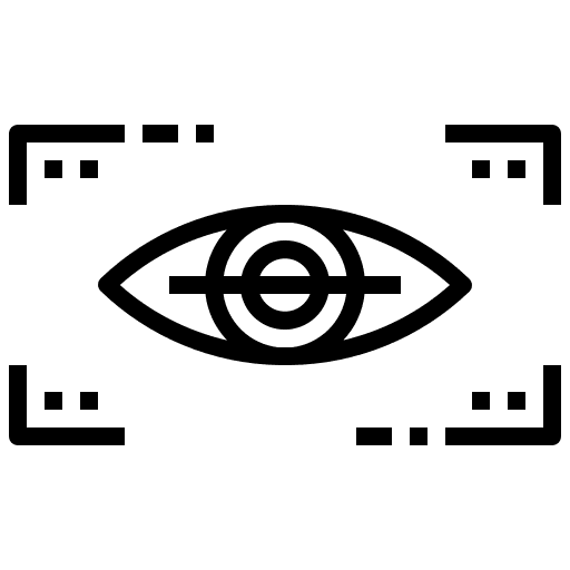Eye scanner retina eye recognition retinal scanner icon