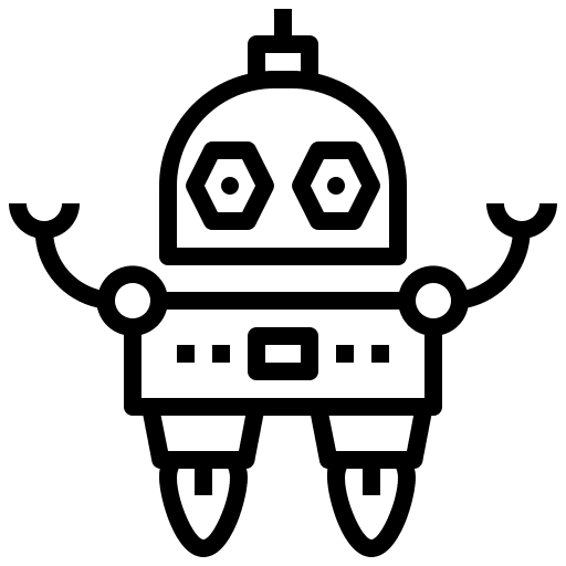 Robot futuristic technology electronics icon