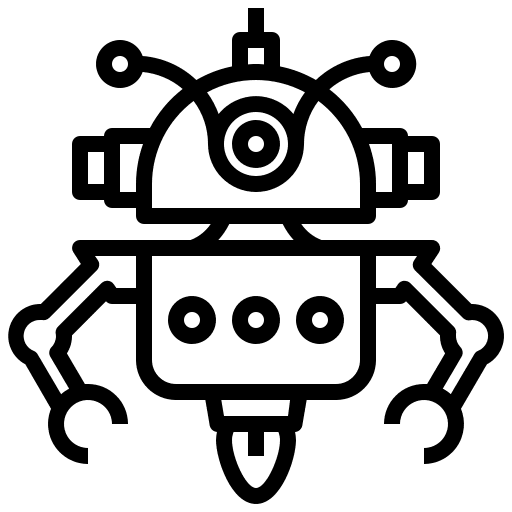 Robot science fiction humanoid automaton icon