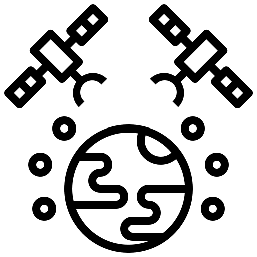 Satellite broadcast signal space icon